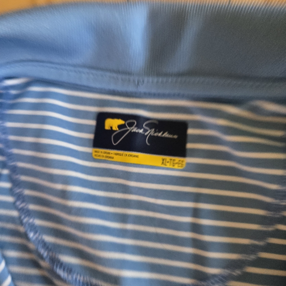 Men's Blue Striped Polo Shirt Jack Nicklaus Size XL - Picture 3 of 3